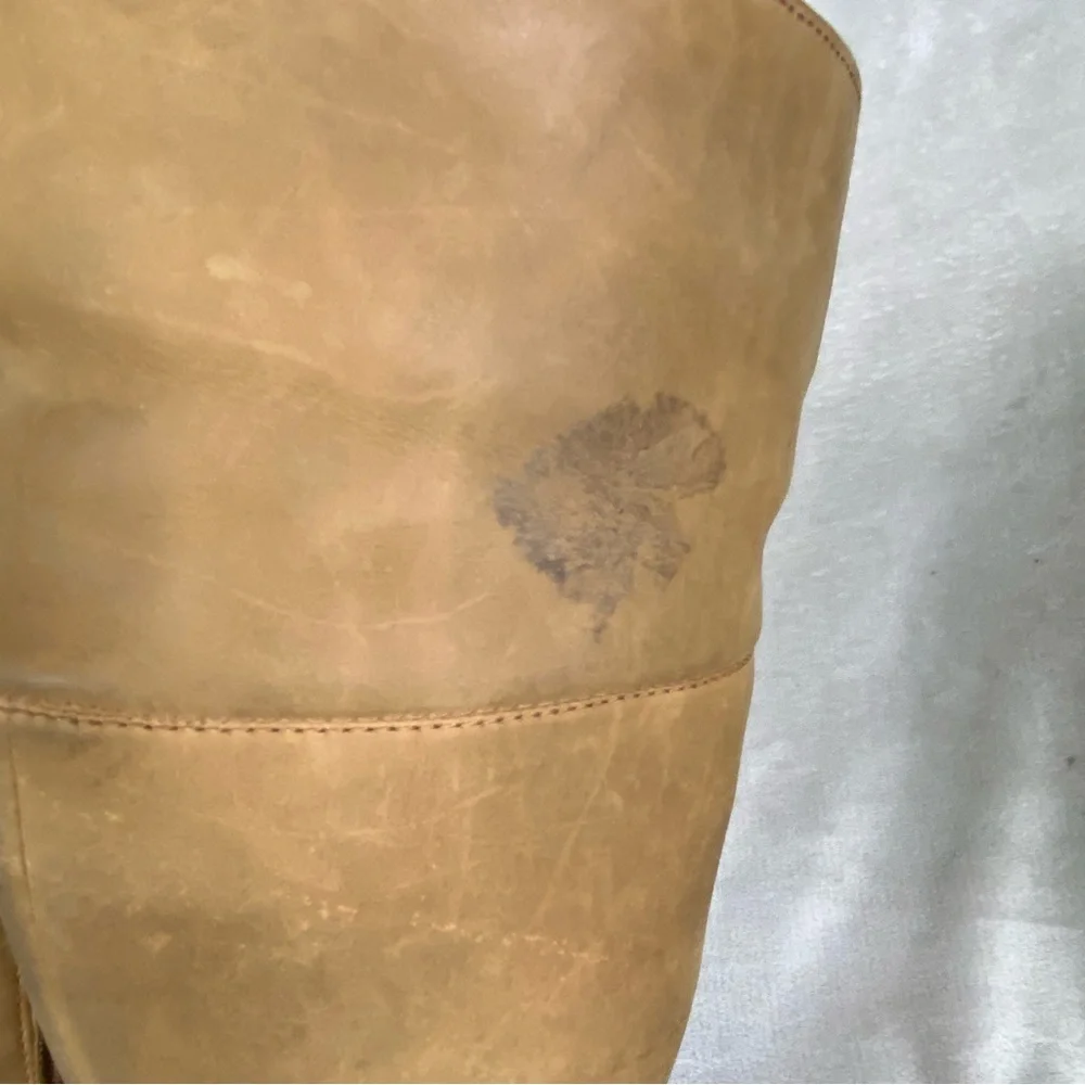 UGG Miko Tall Boots Womens Size 5 Brown Shearling Lined Leather Zip Vibram‎